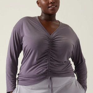 Athleta - Crossover Ruched Top, 2X, dust purple – brand new with tags.